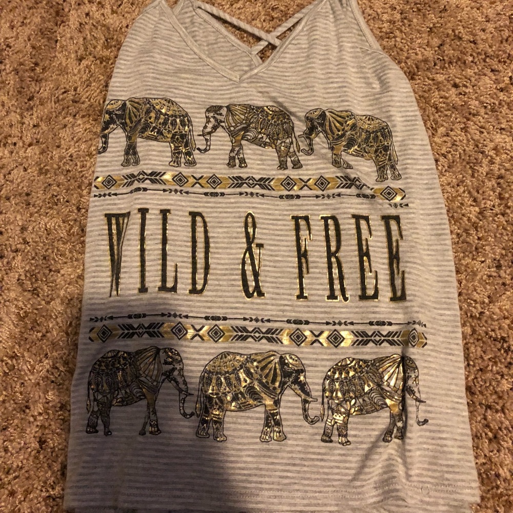 Grey striped tank top